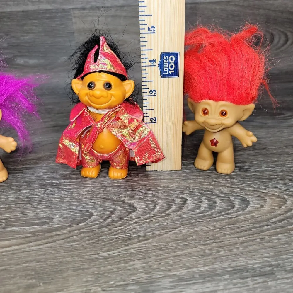 Vtg‎ Troll Doll Troll-Kins Lot of 3 Outfit Toy RUSS Trolls Male Dress Up